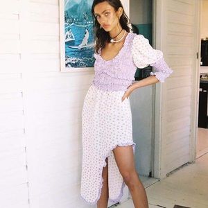 For Love & Lemons Hideaway low-high midi dress